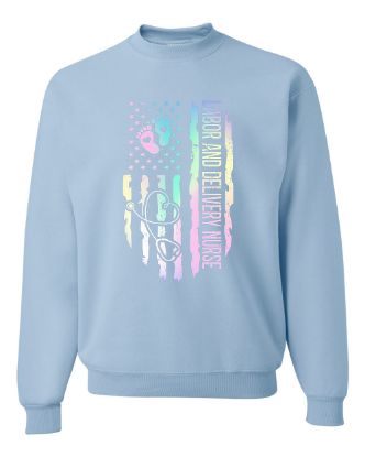 Picture of Pastel American Flag Crewneck Sweatshirt