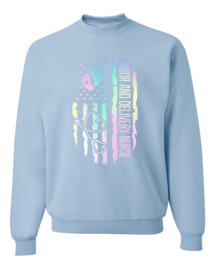 Picture of Pastel American Flag Crewneck Sweatshirt