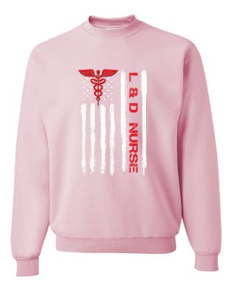 Picture of L&D Vertical American Flag Crewneck Sweatshirt
