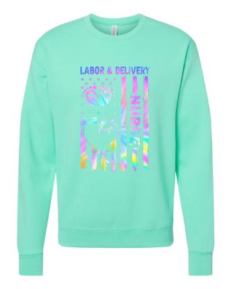 Picture of L&D Tie Dye Flag Crewneck Sweatshirt