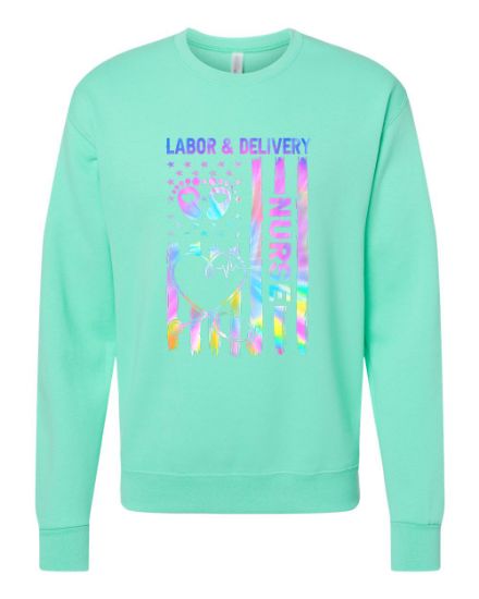 Picture of L&D Tie Dye Flag Crewneck Sweatshirt